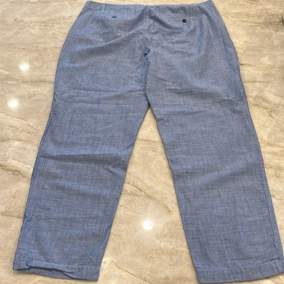 Talbots Weekend Chinos Chambray Blue Lightweight Summer Pants Size 16 - Picture 4 of 14